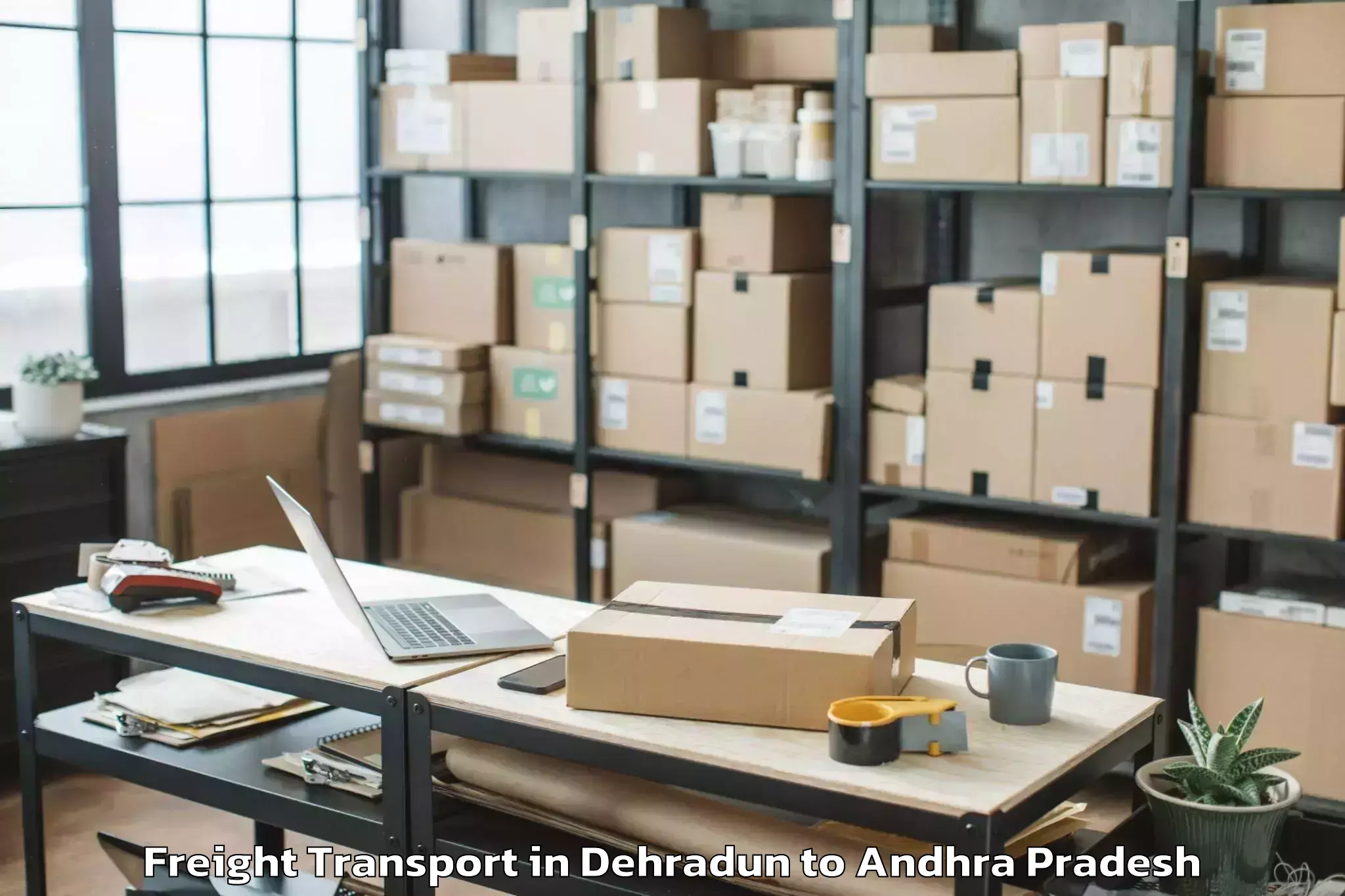 Easy Dehradun to Kaikalur Freight Transport Booking